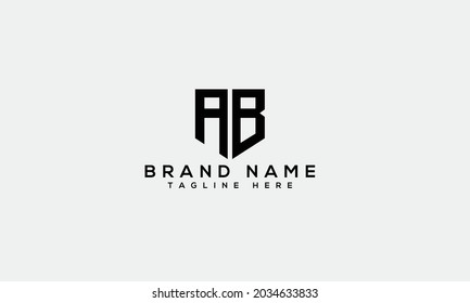 AB a b modern creative alphabet letter logo icon template 