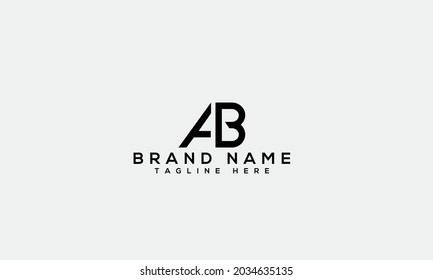 AB a b modern creative alphabet letter logo icon template 