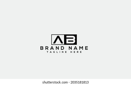 AB a b modern creative alphabet letter logo icon template 