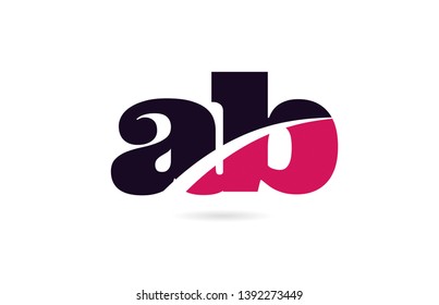 ab a b pink and black alphabet letter combination suitable as a logo icon design for a company or business