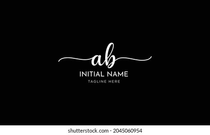 AB B Eine Signatur-Initial-Logo-Vorlage, Vektorgrafik