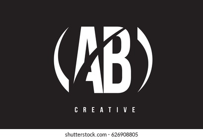 AB A B White Letter Logo Design with White Background Vector Illustration Template.