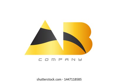 Ab B Yellow Black Alphabet Combination Stock Vector (Royalty Free ...