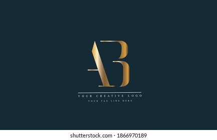 AB, BA, A, B abstract vector logo monogram template