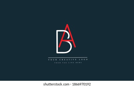 AB, BA, A, B abstract vector logo monogram template