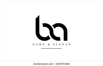 AB, BA, A, B abstract letters logo monogram