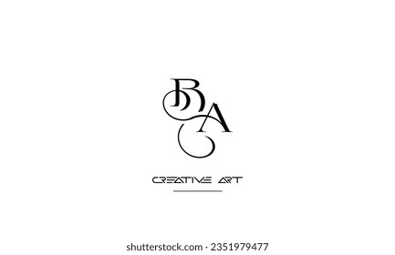 AB, BA, A, B abstract letters logo monogram