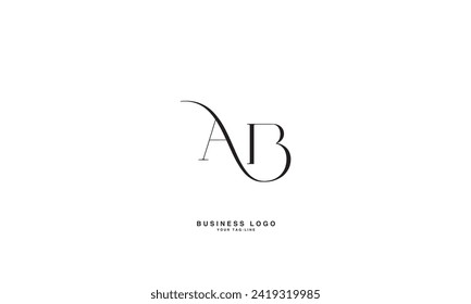 AB, BA, A, B, Abstract Letters Logo Monogram