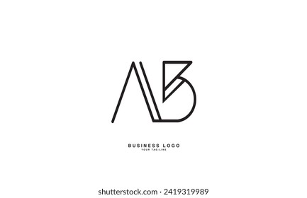 AB, BA, A, B, Abstract Letters Logo Monogram