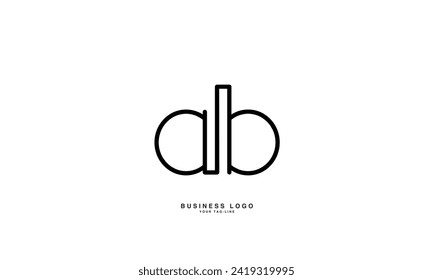 AB, BA, A, B, Abstract Letters Logo Monogram