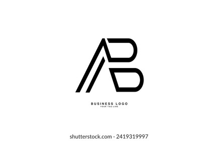 AB, BA, A, B, Abstract Letters Logo Monogram