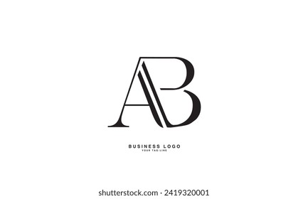 AB, BA, A, B, Abstract Letters Logo Monogram