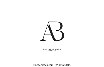 AB, BA, A, B, Abstract Letters Logo Monogram