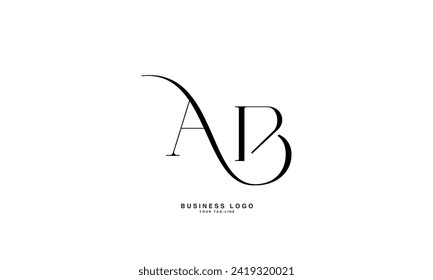 AB, BA, A, B, Abstract Letters Logo Monogram