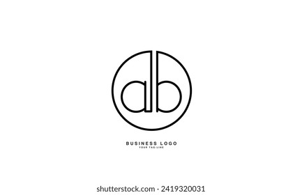 AB, BA, A, B, Abstract Letters Logo Monogram