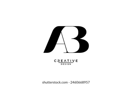 AB, BA, A, B, Abstract Letters Logo Monogram