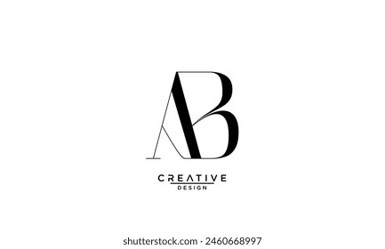 AB, BA, A, B, Abstract Letters Logo Monogram