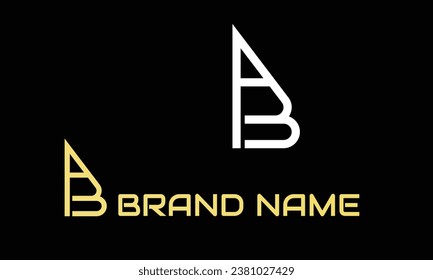 AB, BA, A, B, Luxury Alphabets Letters Abstract Monogram Logo design template