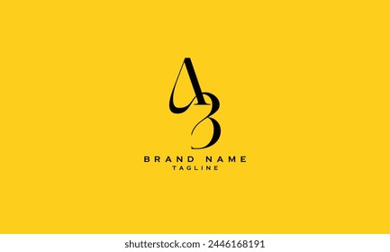 AB, BA, A3, 3A, Abstract initial monogram letter alphabet logo design