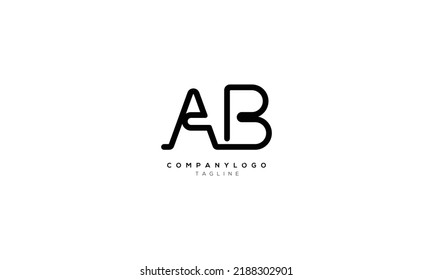 AB BA Abstract initial monogram letter alphabet logo design