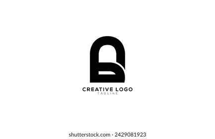 AB BA Abstract initial monogram letter alphabet logo design