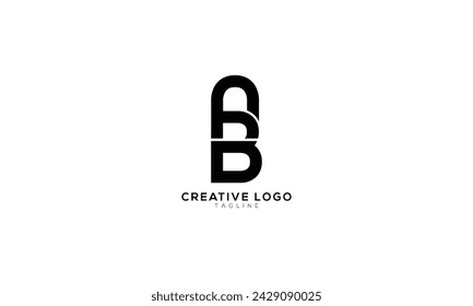 AB BA Abstract initial monogram letter alphabet logo design