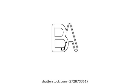 MONOGRAMA DEL LOGOTIPO DE LA LETRA ABSTRACTAS DE AB, BA