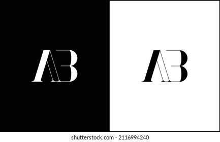 AB, BA Abstract Letters Logo Monogram