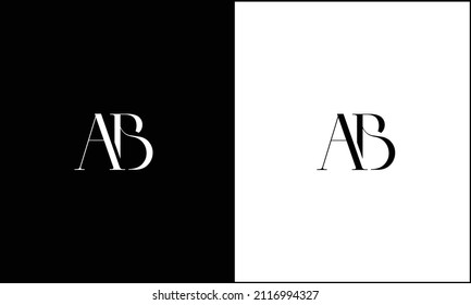 AB, BA Abstract Letters Logo Monogram