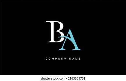 AB, BA Abstract Letters Logo Monogram