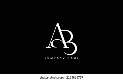 Monograma del logotipo de las letras abstractas AB, BA