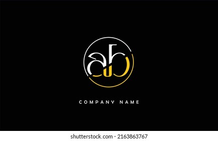 AB, BA Abstract Letters Logo Monogram