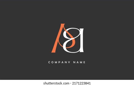 Monograma del logotipo de las letras abstractas AB, BA