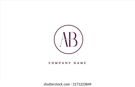 Monograma del logotipo de las letras abstractas AB, BA