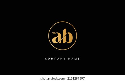 Monograma con logotipo de letras abstractas ab, ba