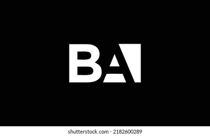 Monograma del logotipo de las letras abstractas AB, BA