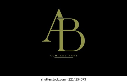 Monograma del logotipo de las letras abstractas AB, BA
