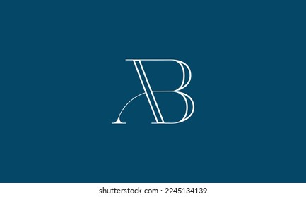 Monograma del logotipo de las letras abstractas AB, BA