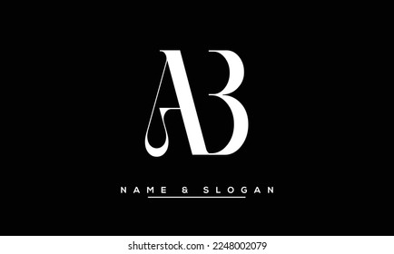 AB,  BA  Abstract Letters  Logo  Monogram