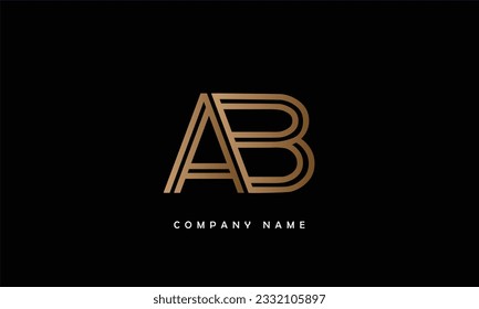 Monograma del logotipo de las letras abstractas de AB