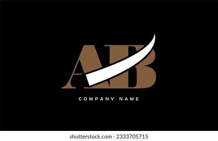 Monograma del logotipo de las letras abstractas AB, BA