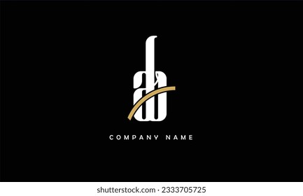 Monograma del logotipo de las letras abstractas AB, BA
