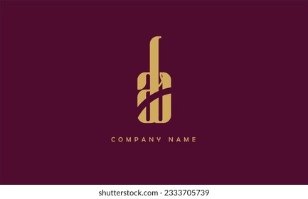 Monograma del logotipo de las letras abstractas AB, BA