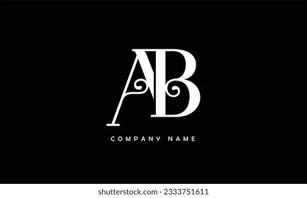 Monograma del logotipo de las letras abstractas AB, BA