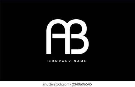 Monograma del logotipo de las letras abstractas AB, BA