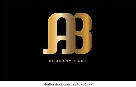 Monograma del logotipo de las letras abstractas AB, BA