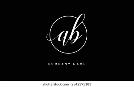 Monograma del logotipo de las letras abstractas AB, BA