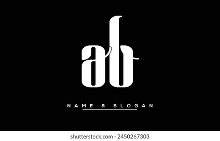 AB, BA Abstract Letters Logo Monogram