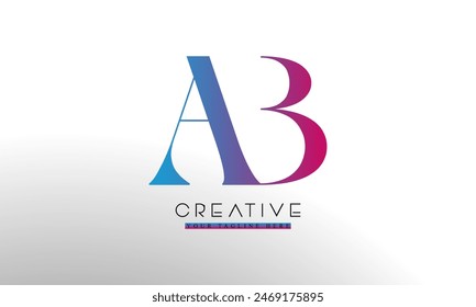 AB, BA Abstract Letters Logo Monogram