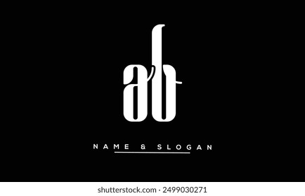 AB, BA Abstract Letters Logo Monogram